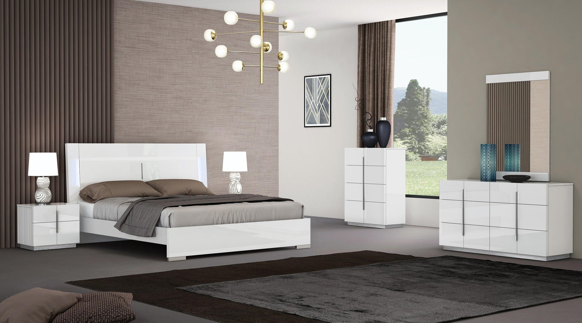 Tulla Bed Collection White High Gloss - Euro Living Furniture