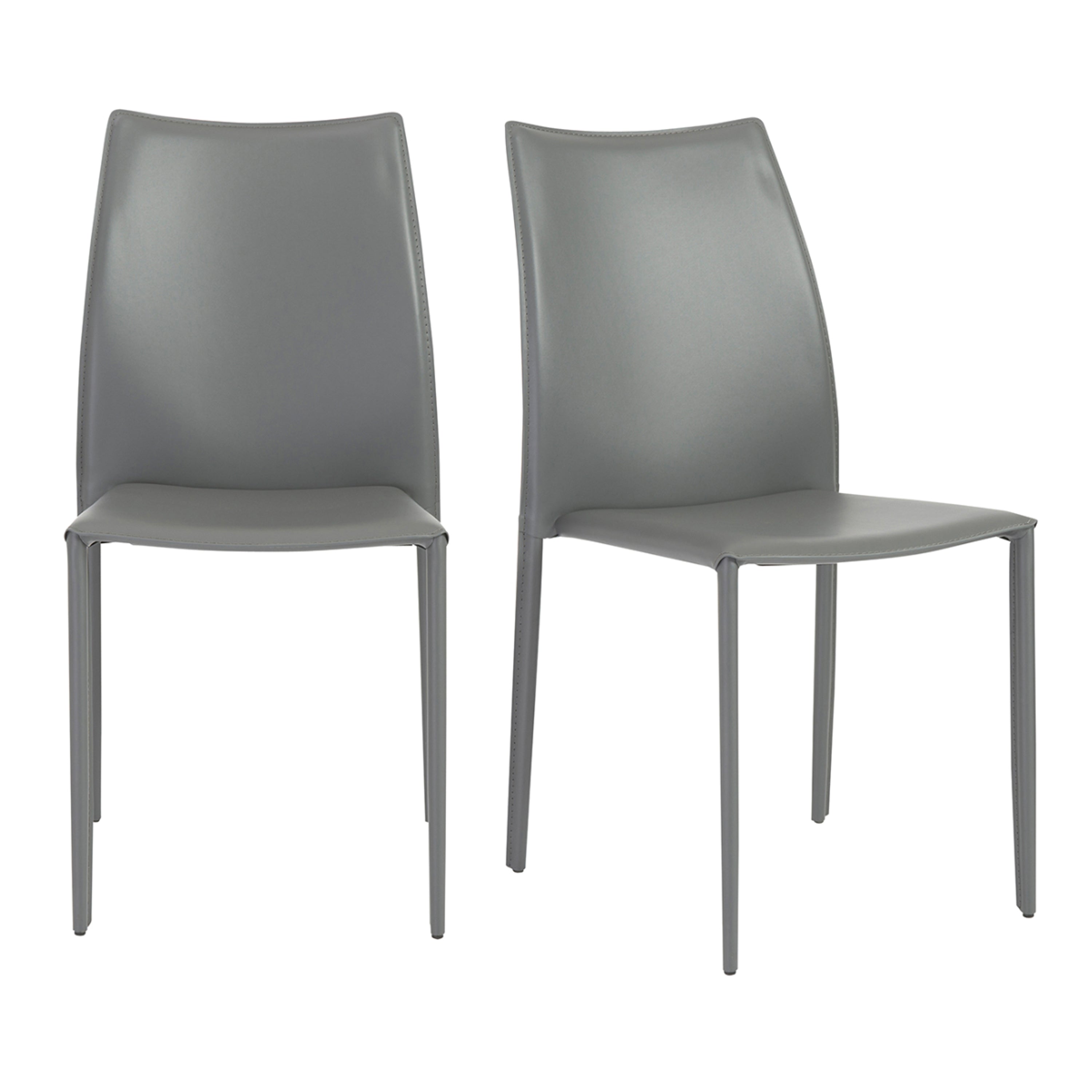 Dalia Stacking Chair Dark Grey w Chrome Legs (SET of 2) - Euro Living Furniture