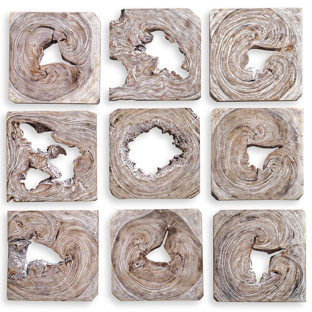 Talia Wood Wall Decor 9 pcs - Euro Living Furniture