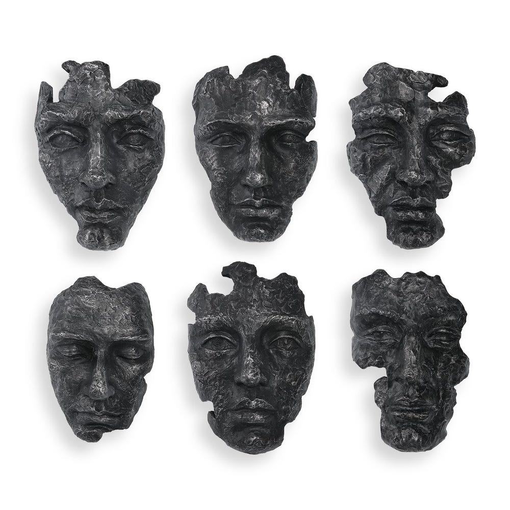 Faces Wall Decor 6 Pcs - Euro Living Furniture
