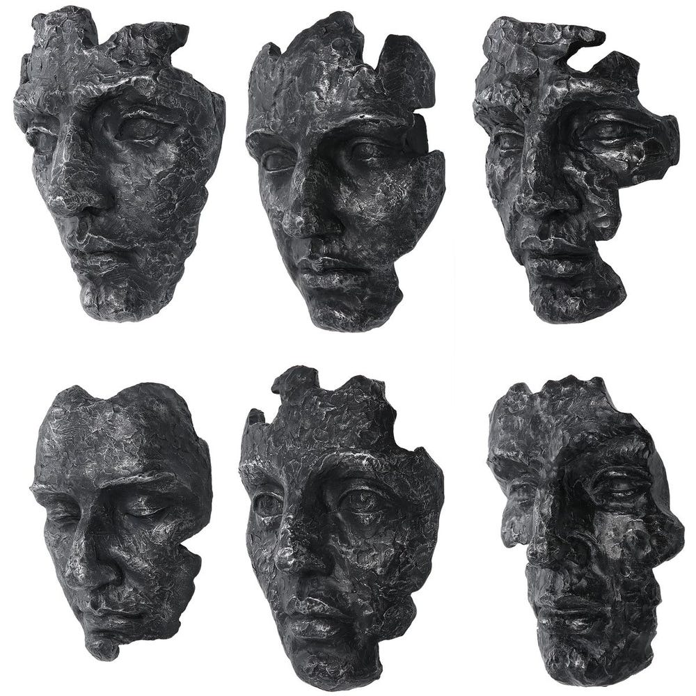Faces Wall Decor 6 Pcs - Euro Living Furniture
