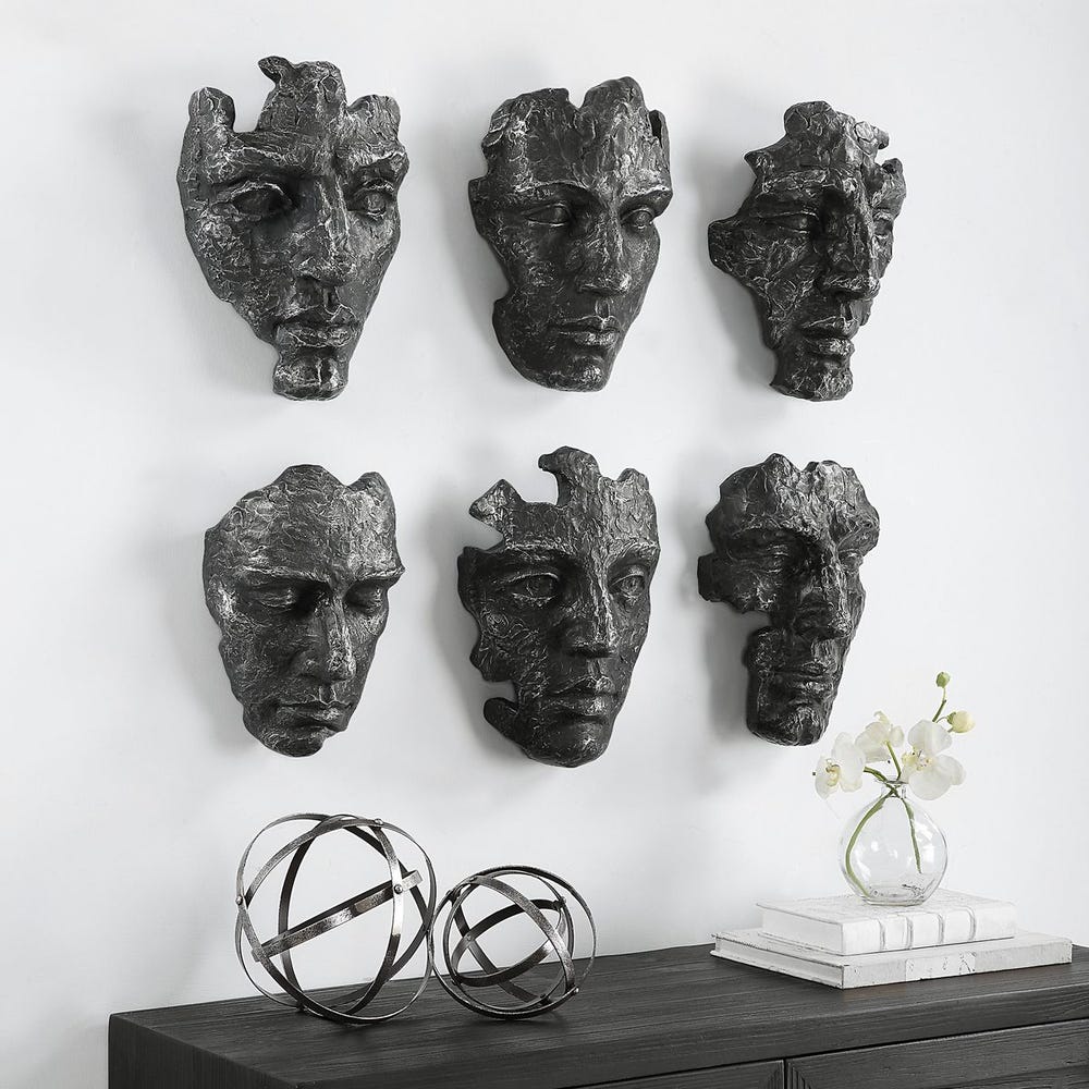 Faces Wall Decor 6 Pcs - Euro Living Furniture