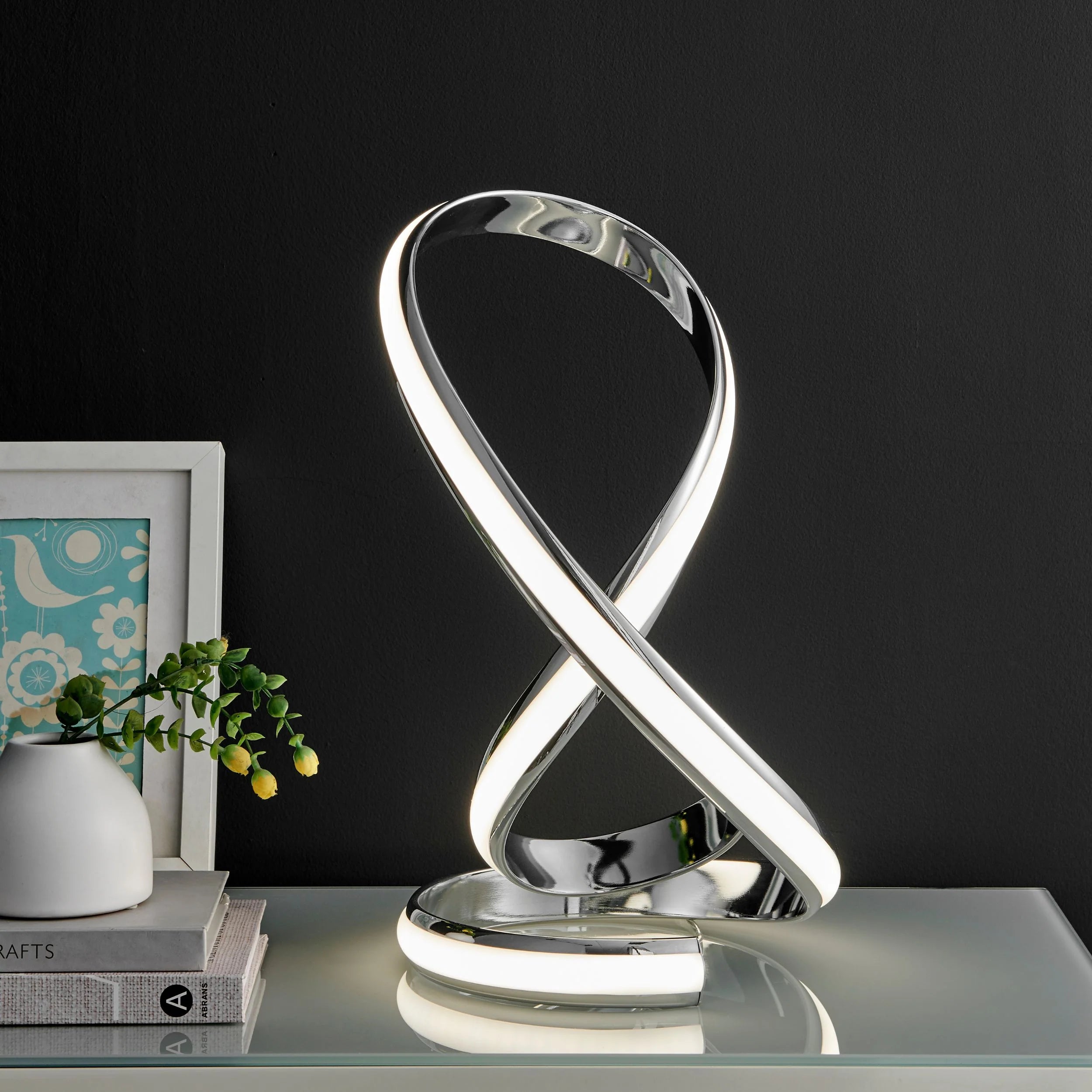 ELISA TABLE LAMP - CHROME - Euro Living Furniture