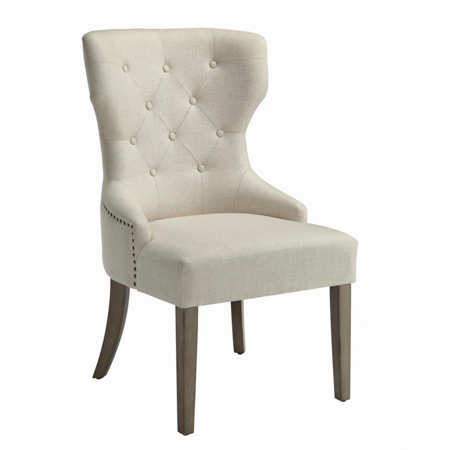 Ben Tufted Upholstered Dining Chair Beige - Euro Living Furniture