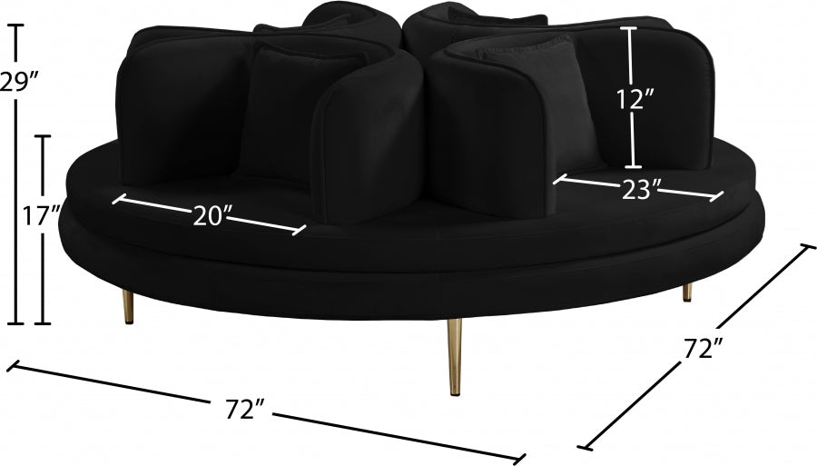Circle Velvet Roundbout Sofa - Euro Living Furniture