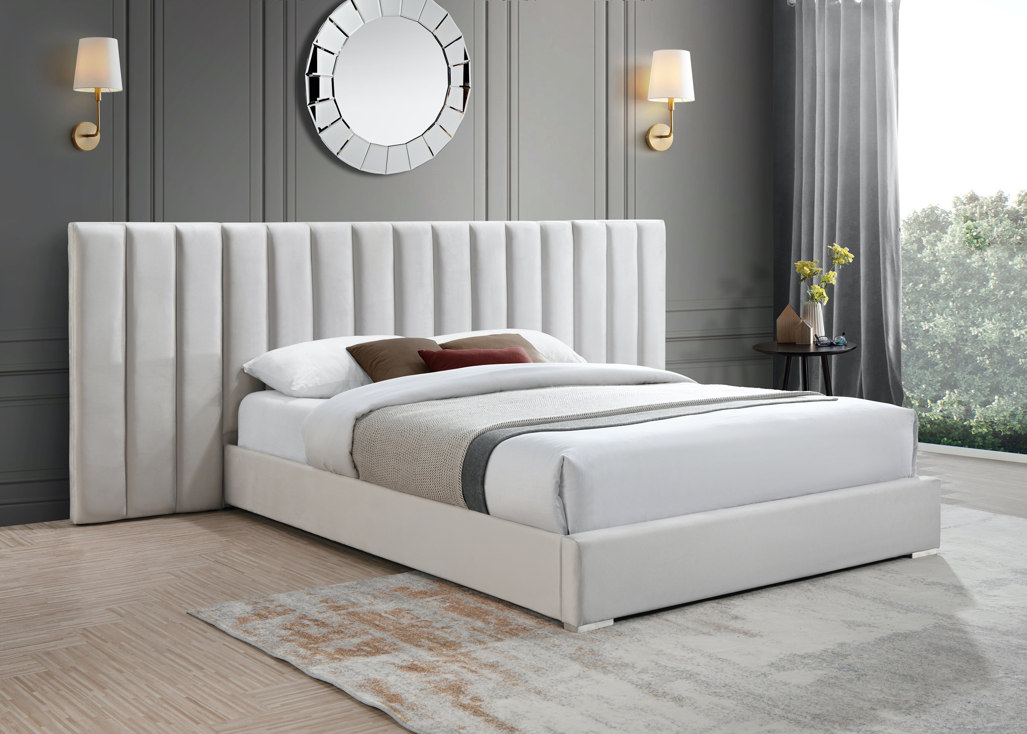 Pepo King Velvet Bed - Euro Living Furniture