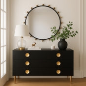 Japandi Round Mirror