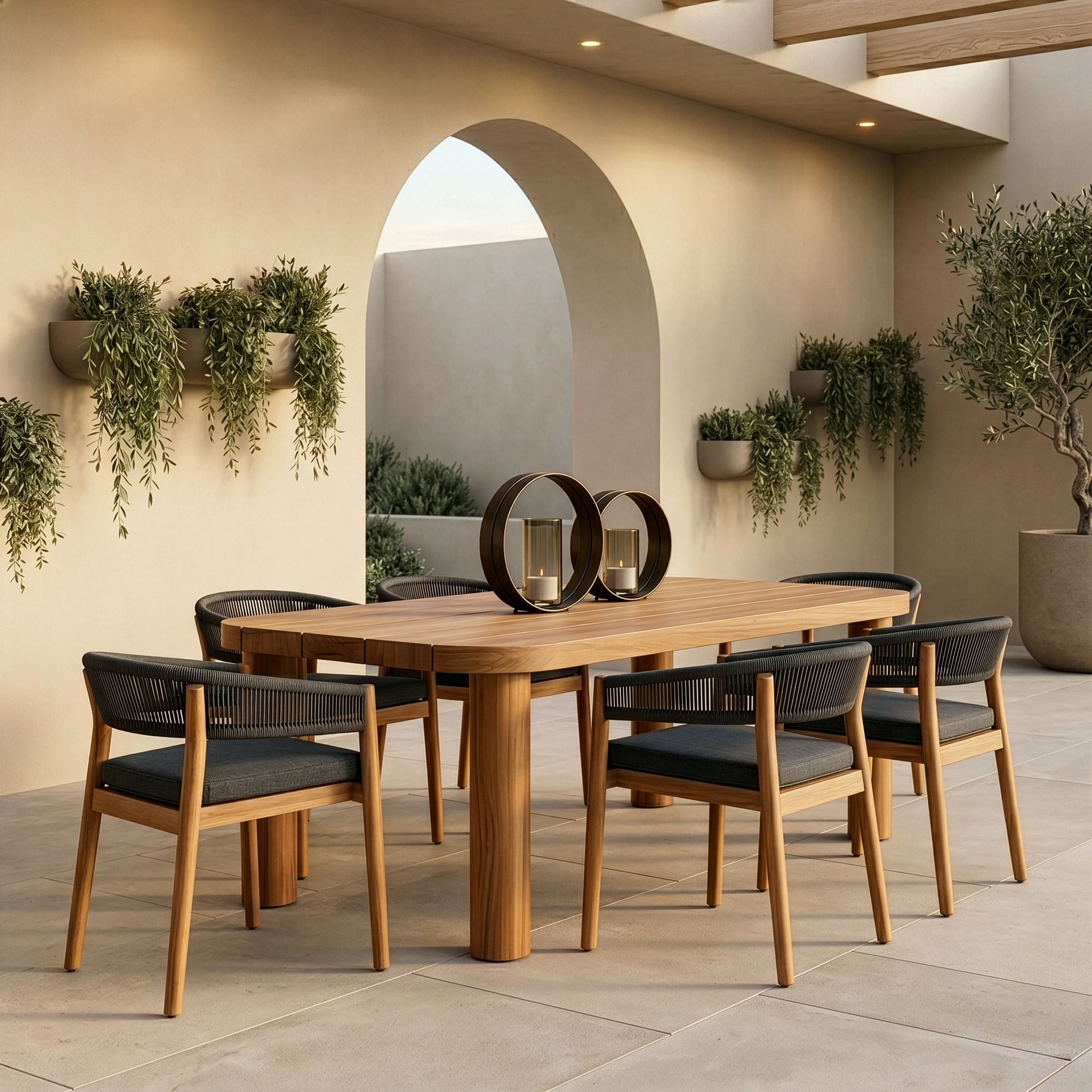 Koko Outdoor Dining Set (6 Chairs) - Euro Living Furniture