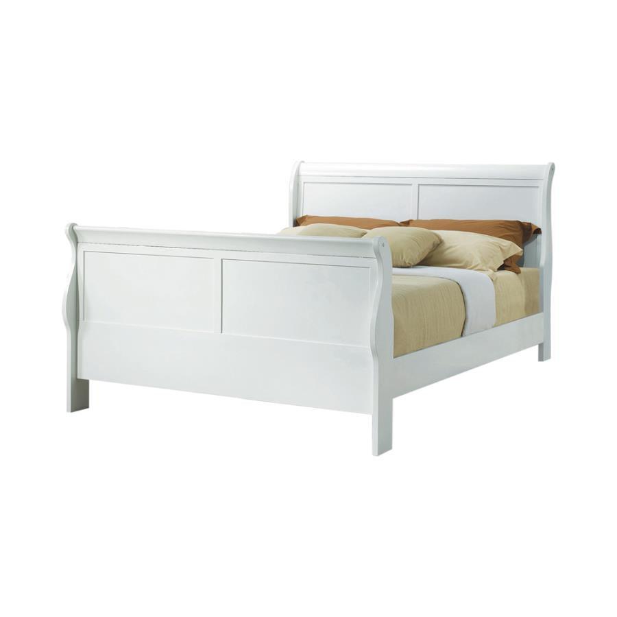 Louis Philippe Full Bed White - Euro Living Furniture