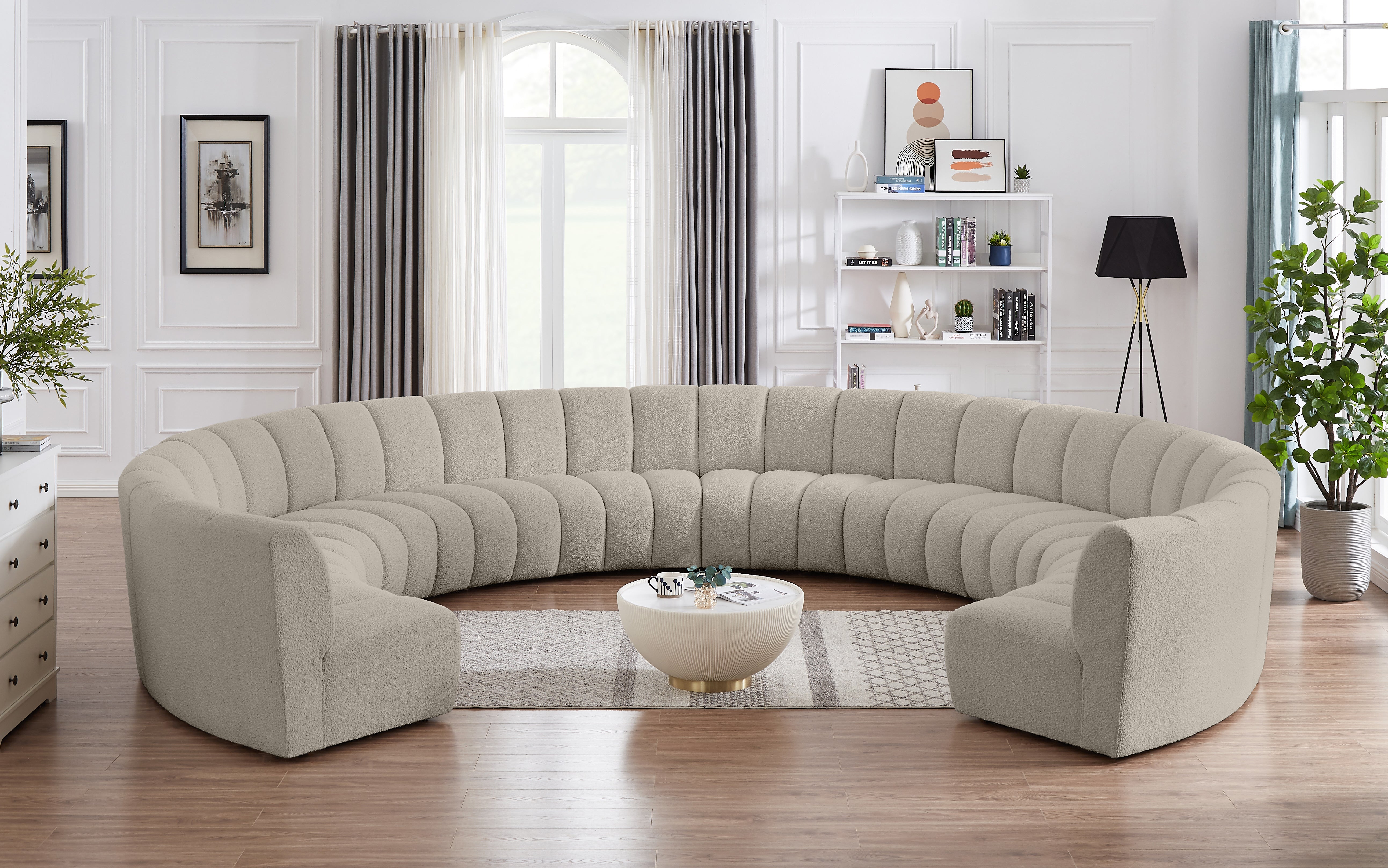 Round Fabric Sectional - Euro Living Furniture