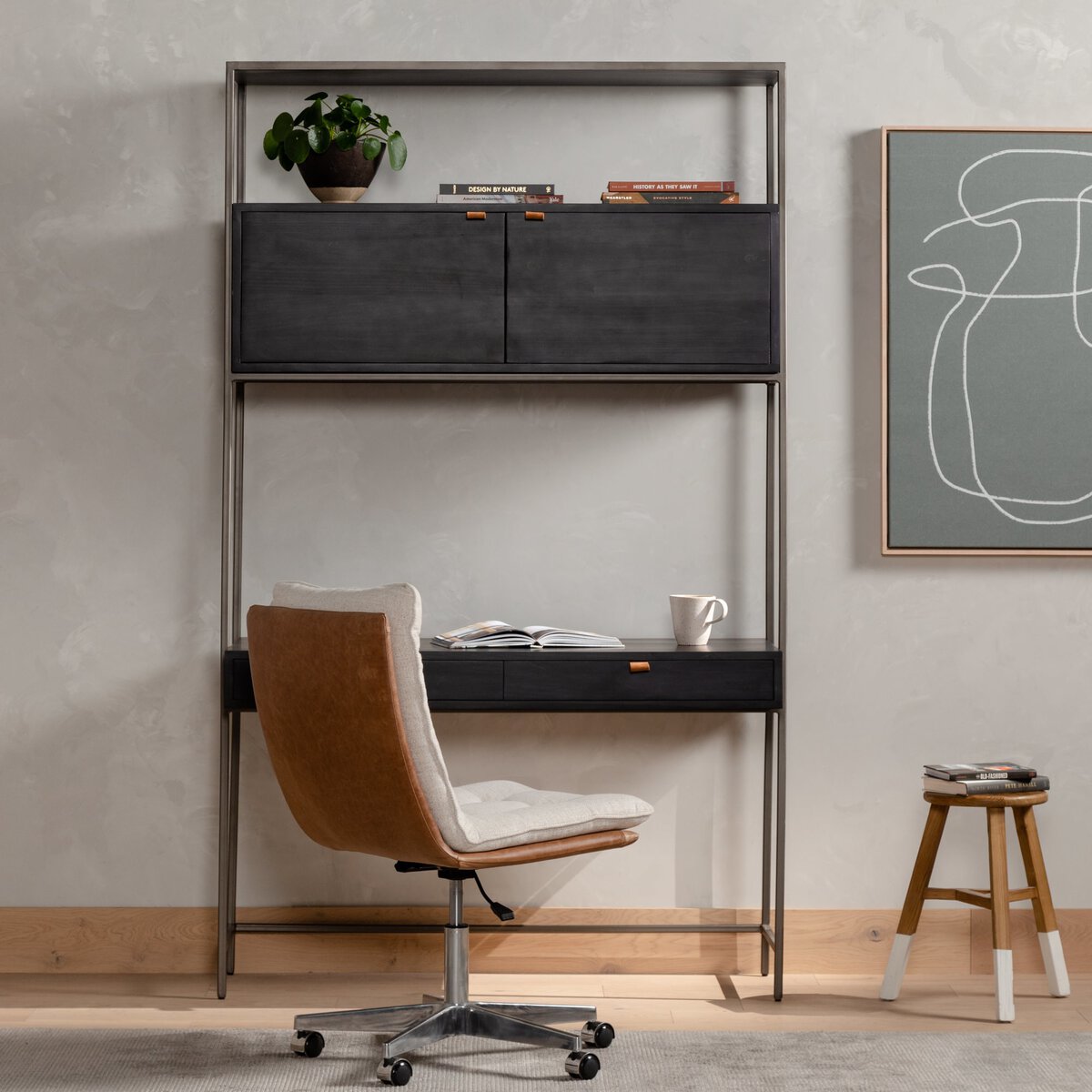Mike Desk + Bookcase - Euro Living Furniture