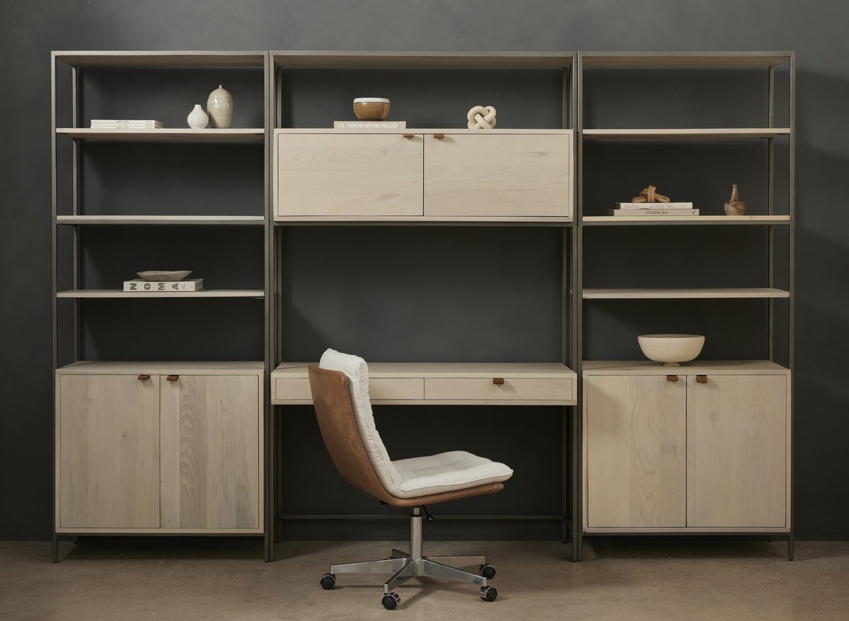 Pedro Desk + Bookshelf - Euro Living Furniture