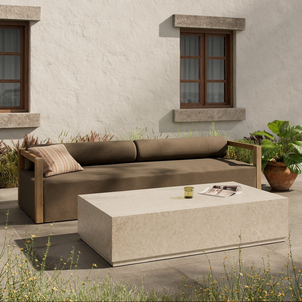Oakland Outdoor Rectangular Coffee Table - Euro Living Furniture