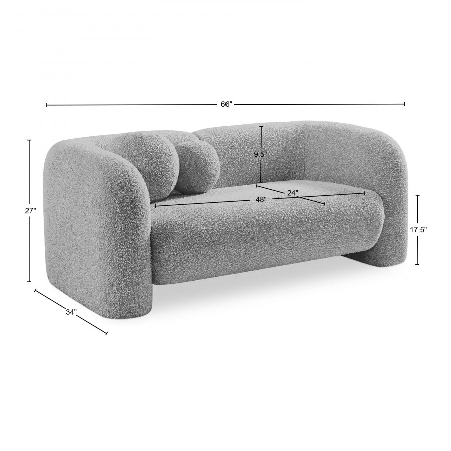 RORY 66" LOVESEAT | BOUCLE - Euro Living Furniture