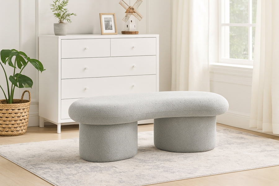 Lori Grey Fabric Benche