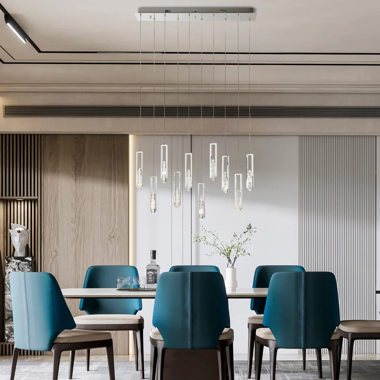 LÁMPARA DE 10 LUCES ELLIE | CROMADA 