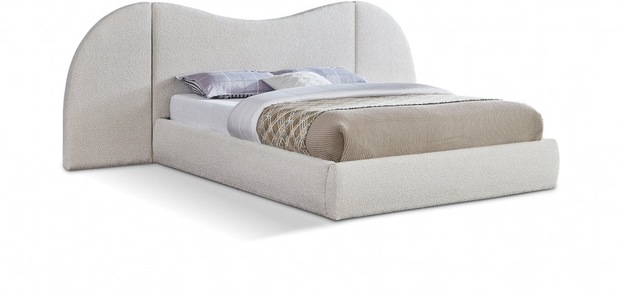 Ever Boucle Fabric Upholstered Bed - Euro Living Furniture