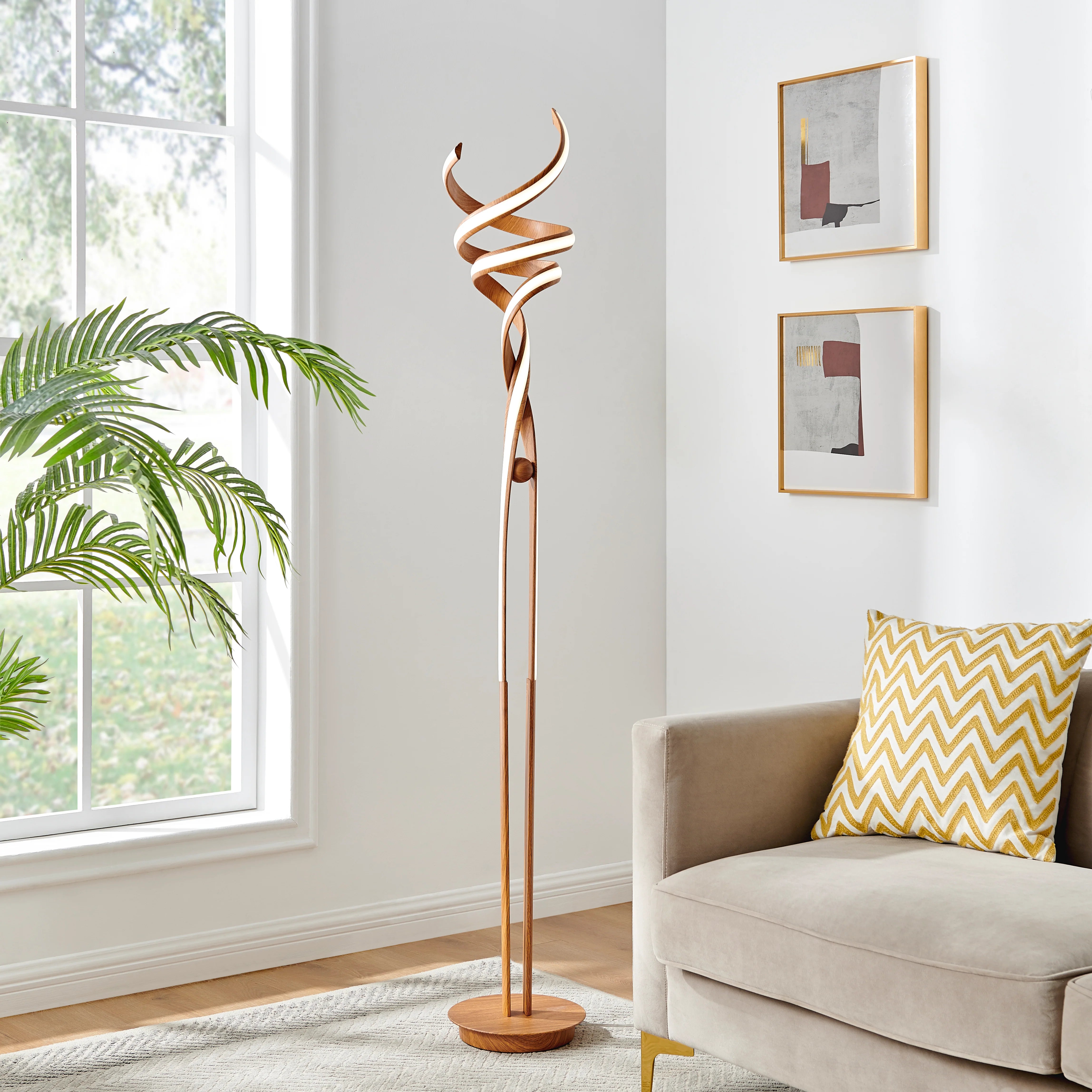 MUNCH LED WOOD 63" FLOOR LAMP // DIMMABLE - Euro Living Furniture