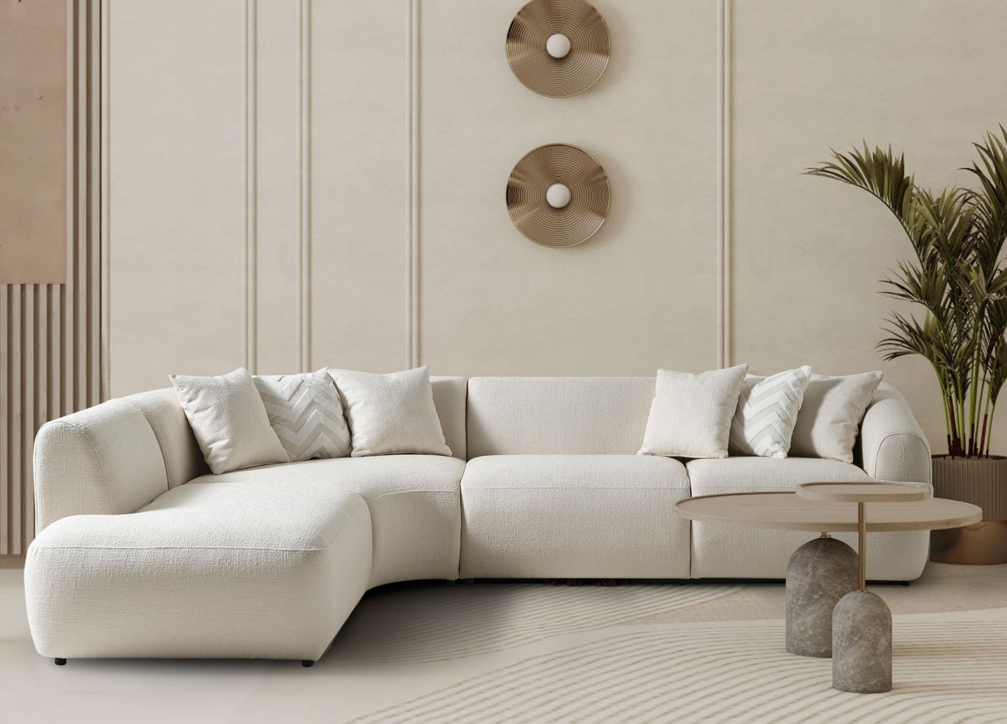 MAYA BUCLE SECTIONAL - Euro Living Furniture