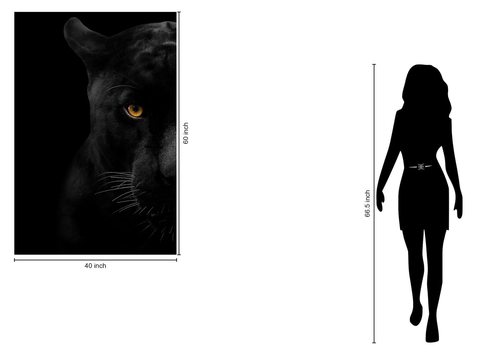 Panter Wall Art Tempered Glass - Euro Living Furniture