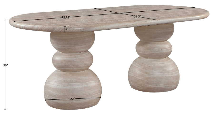 Nathan Travertine Dining Table
