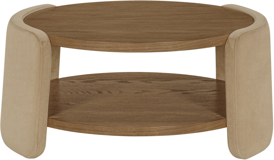 Congo Wood and Velvet Coffee Table