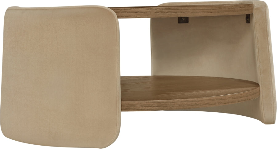 Congo Wood and Velvet Coffee Table