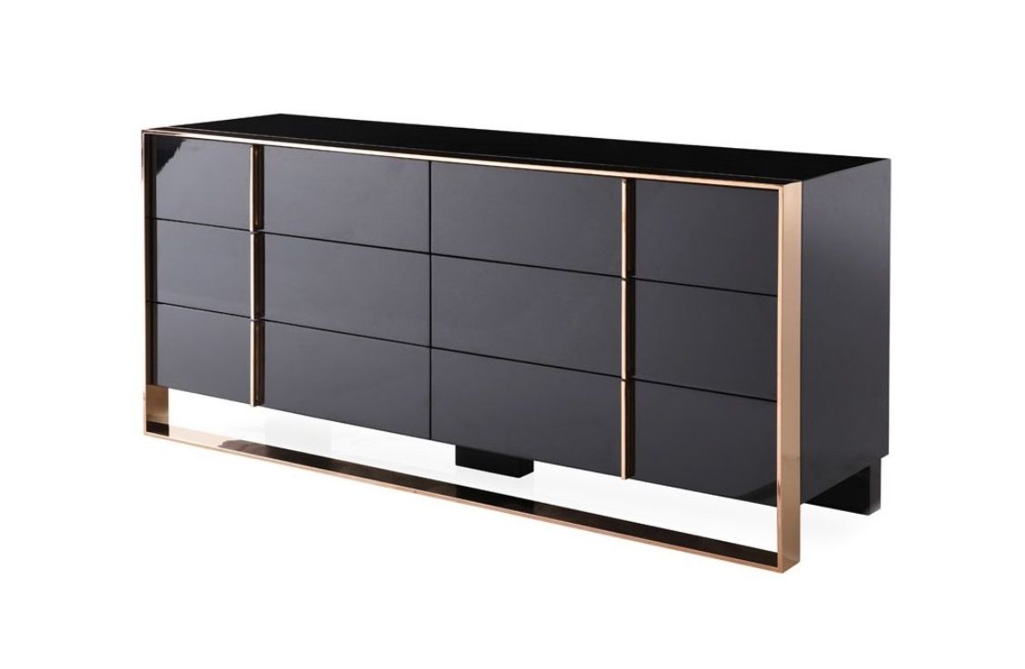Domus Black and Rose Gold Dresser