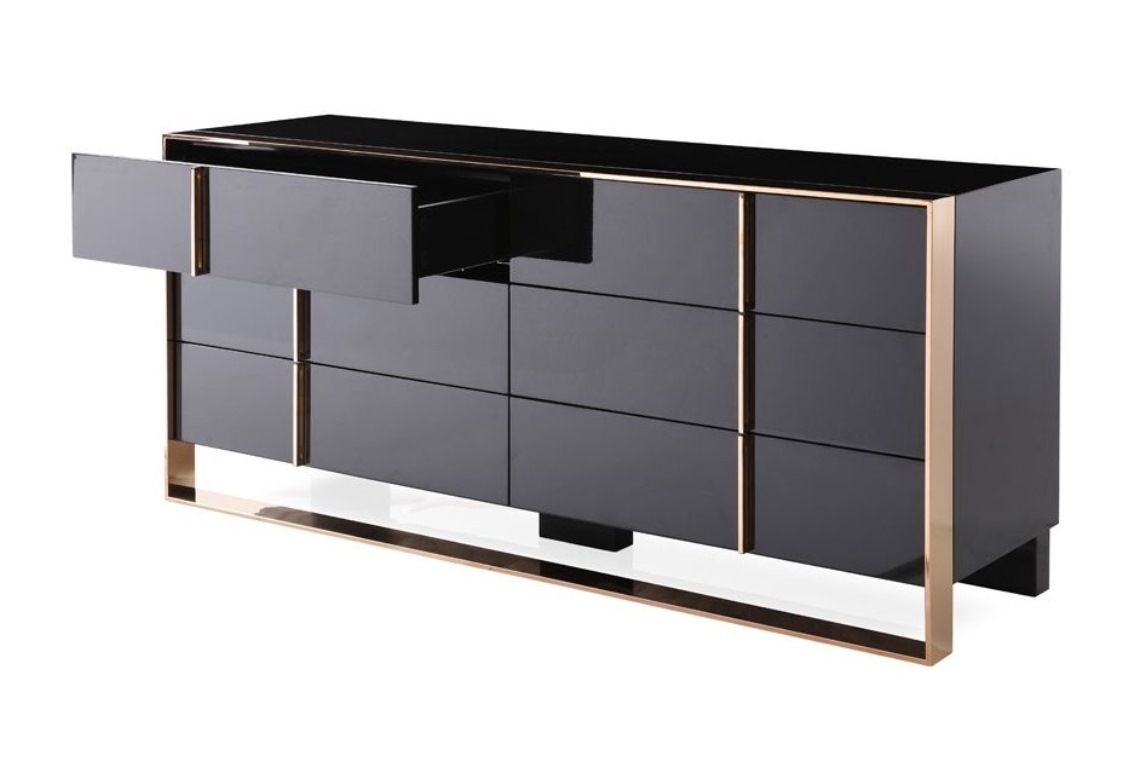 Domus Black and Rose Gold Dresser