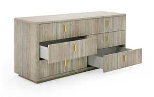 Rome Faux Travertine + Gold Dresser - Euro Living Furniture