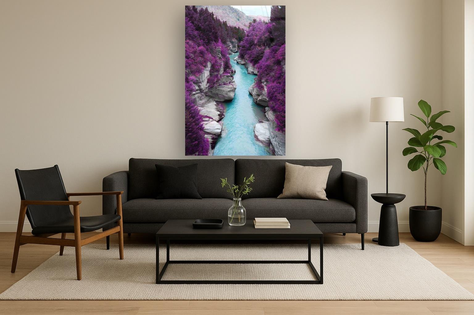 Purple Canyon Wall Art Tempered Glass - Euro Living Furniture