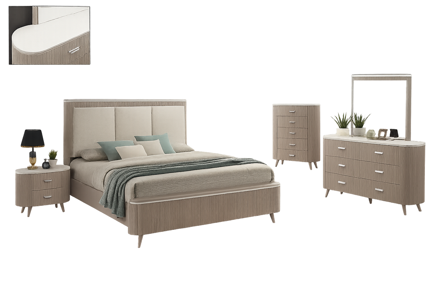 Oval Bedroom Set - Euro Living Furniture