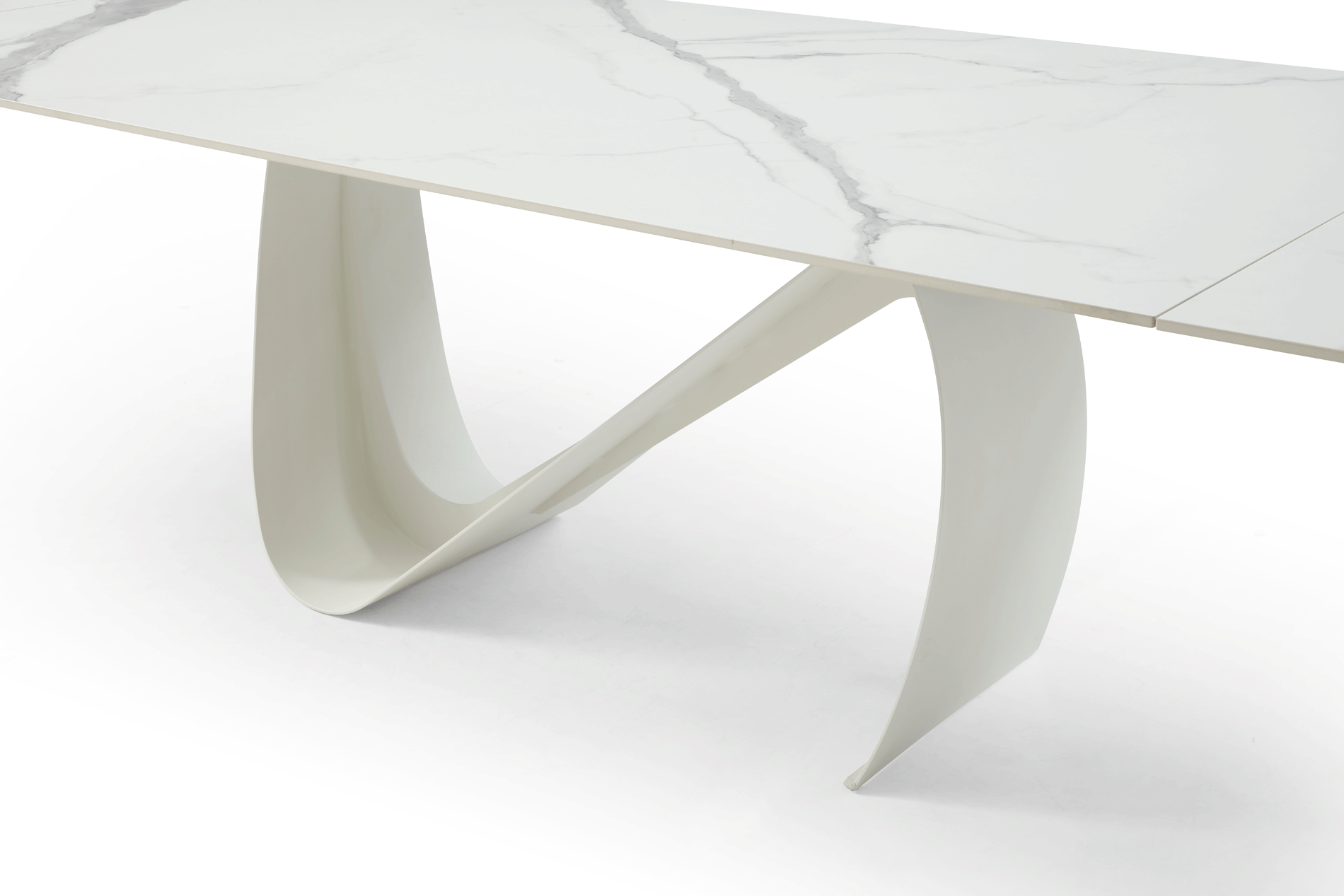 Marceline Table White Ceramic Top 123in - Euro Living Furniture