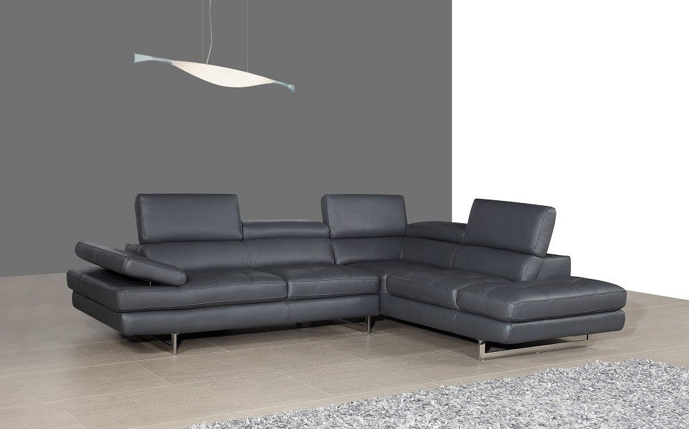 CHECKMATE LEATHER SECTIONAL - Euro Living Furniture