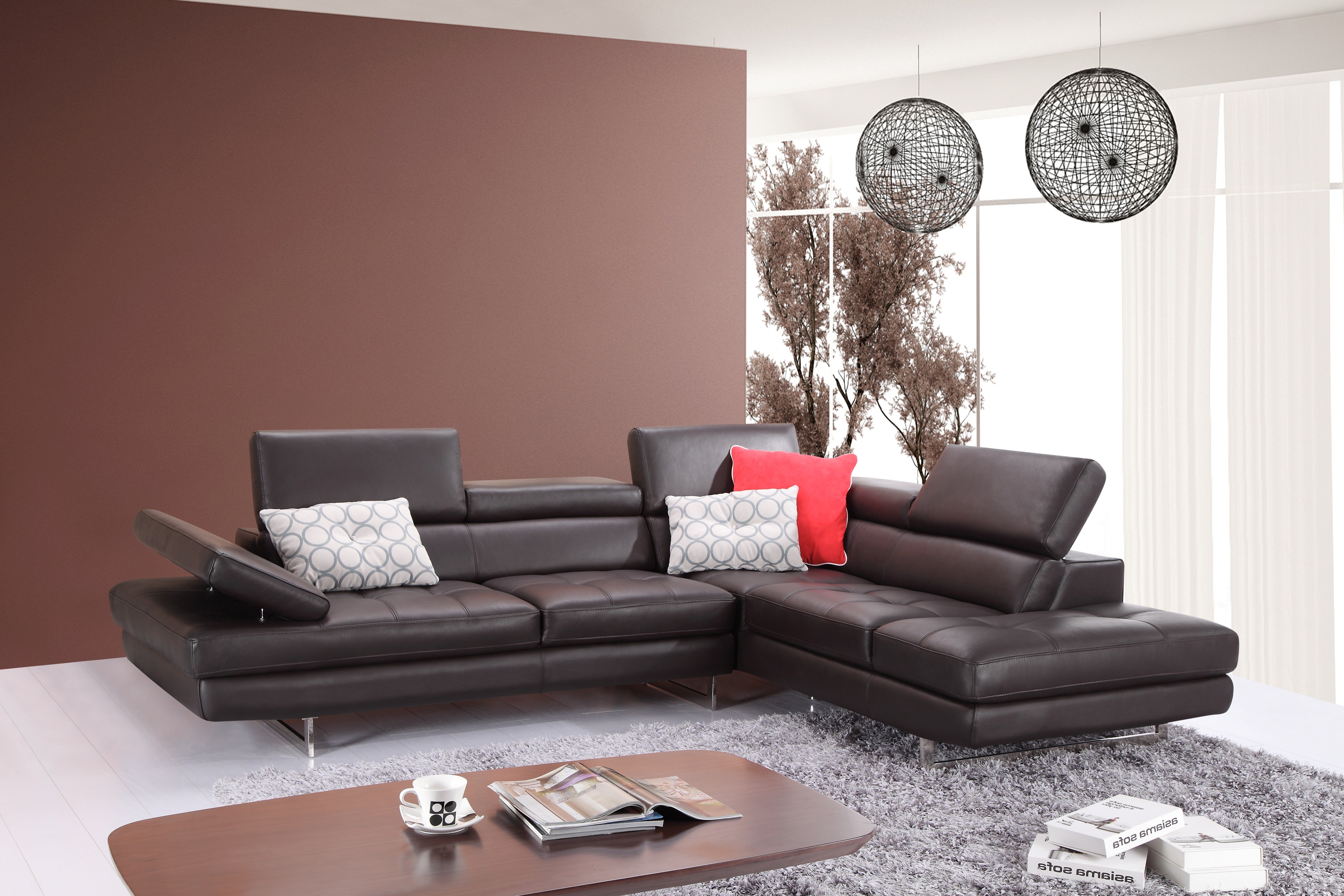 CHECKMATE LEATHER SECTIONAL - Euro Living Furniture