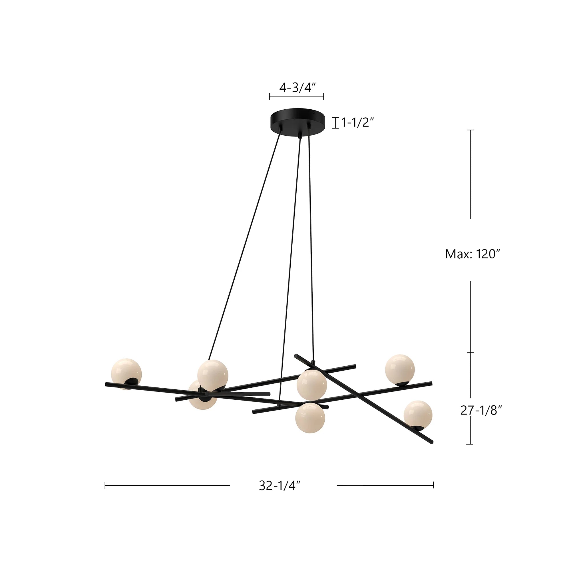 ARA 54-in CHANDELIER - Euro Living Furniture