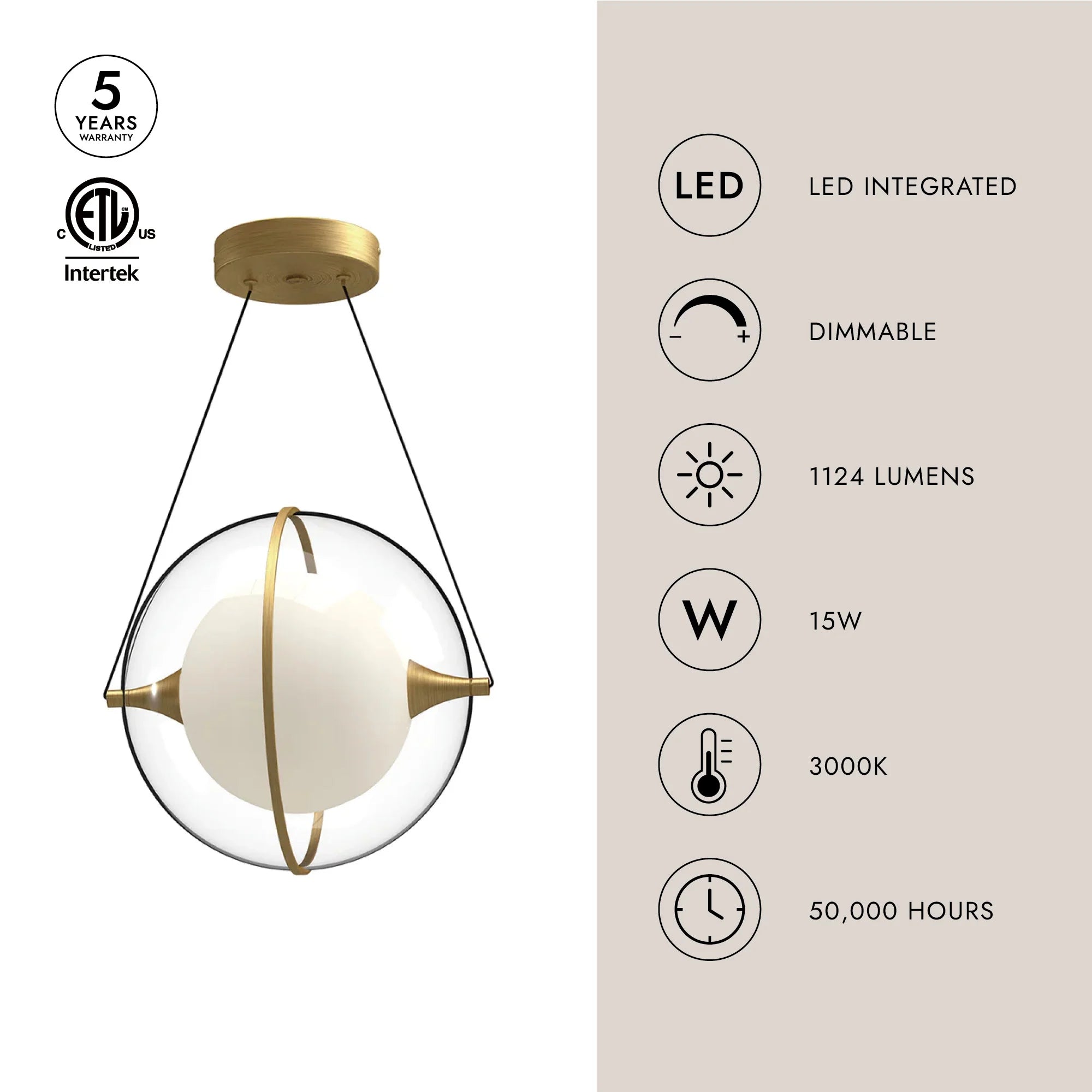 ARIAN 12-IN PENDANT - Euro Living Furniture