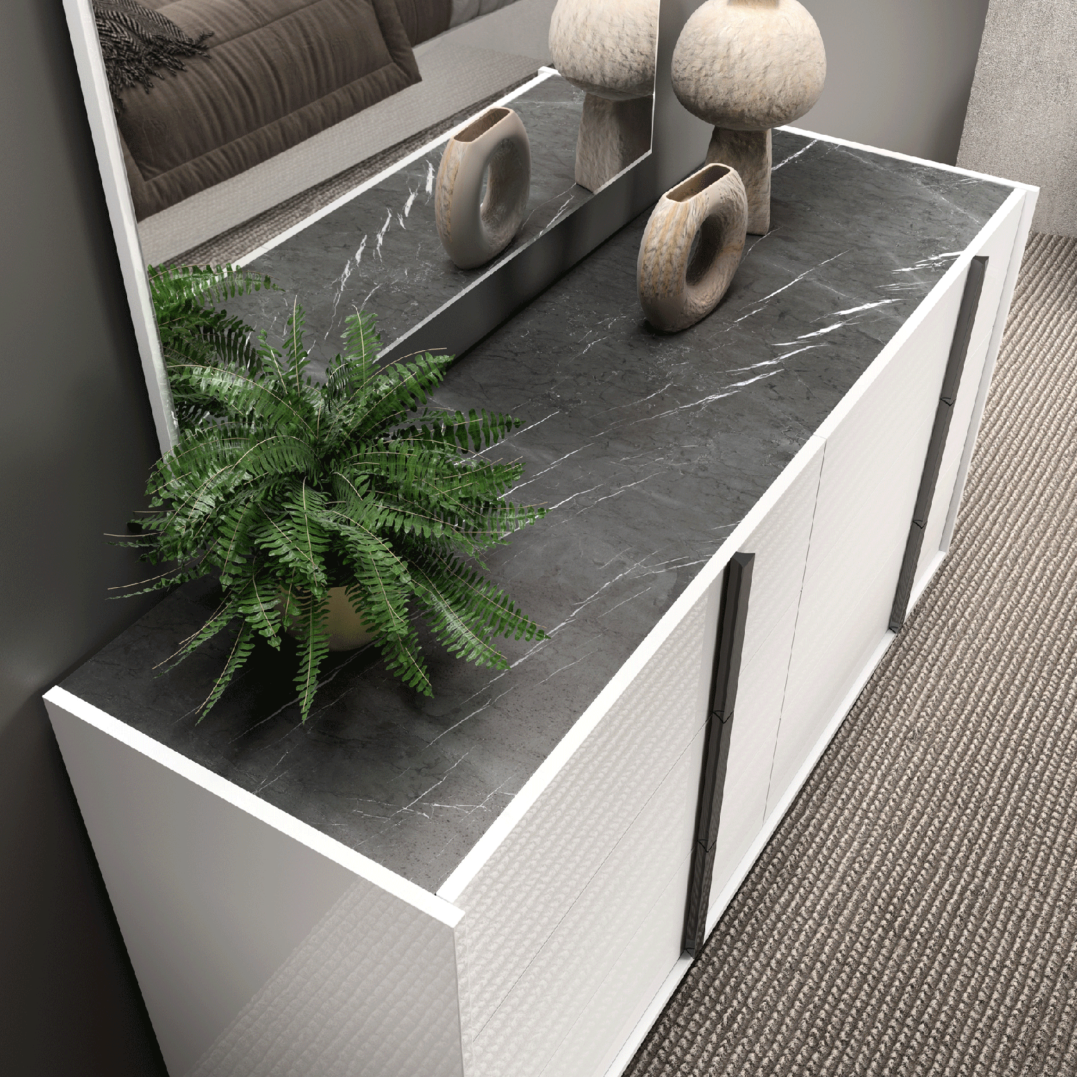 Bethroma Bed Collection Marble - Euro Living Furniture