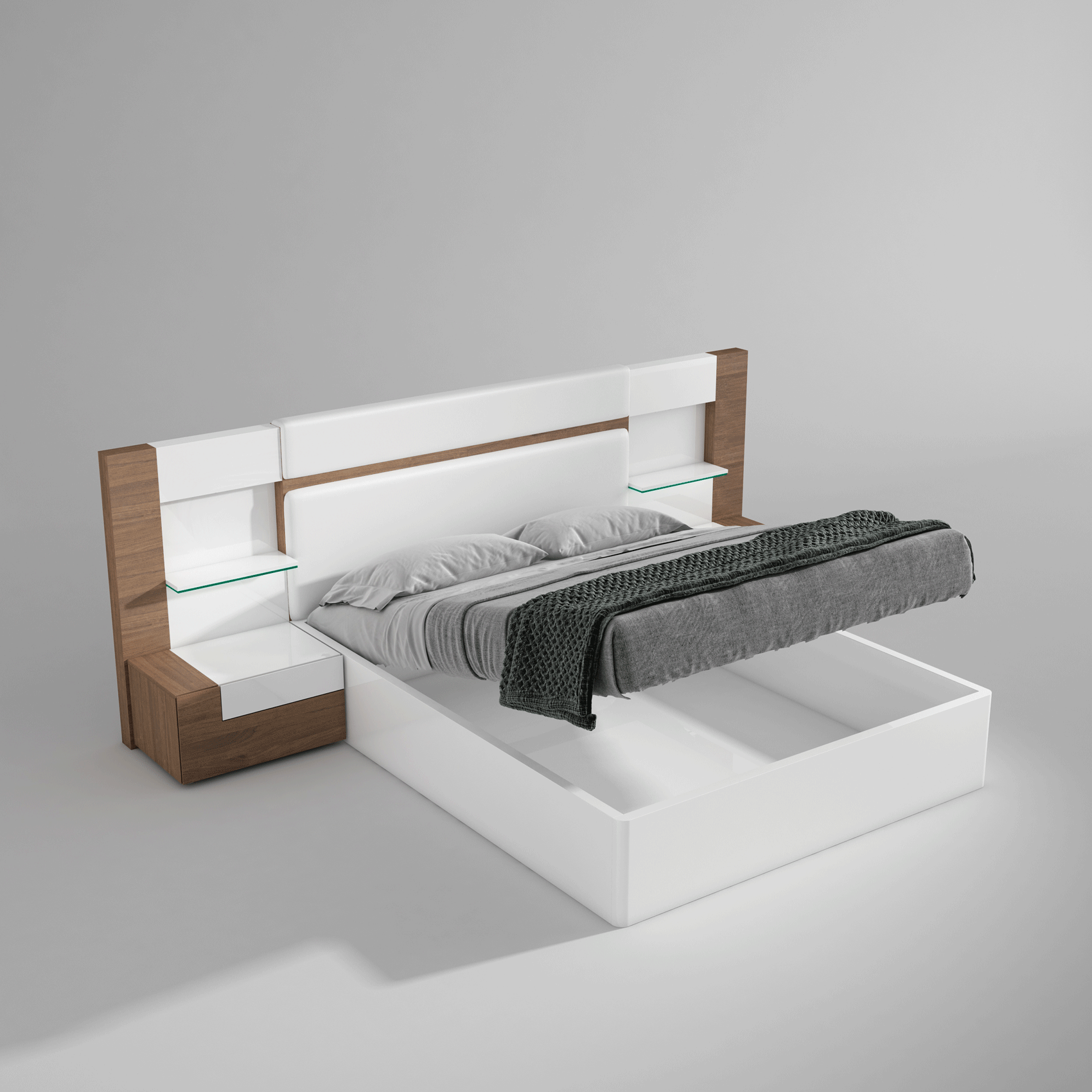 Moon Bedroom Set - KS Bed + 2 NS + Dresser - Euro Living Furniture