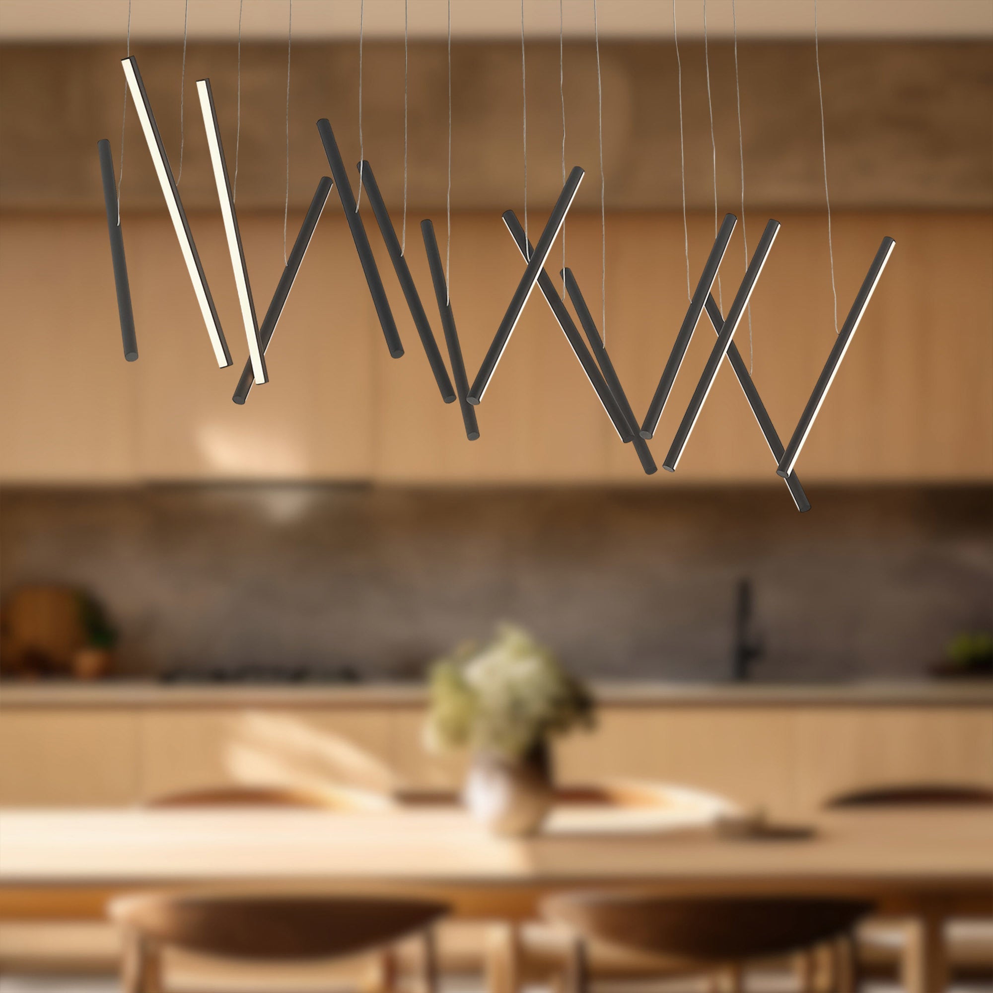 Chopsticks 40-in Linear Pendant - Euro Living Furniture