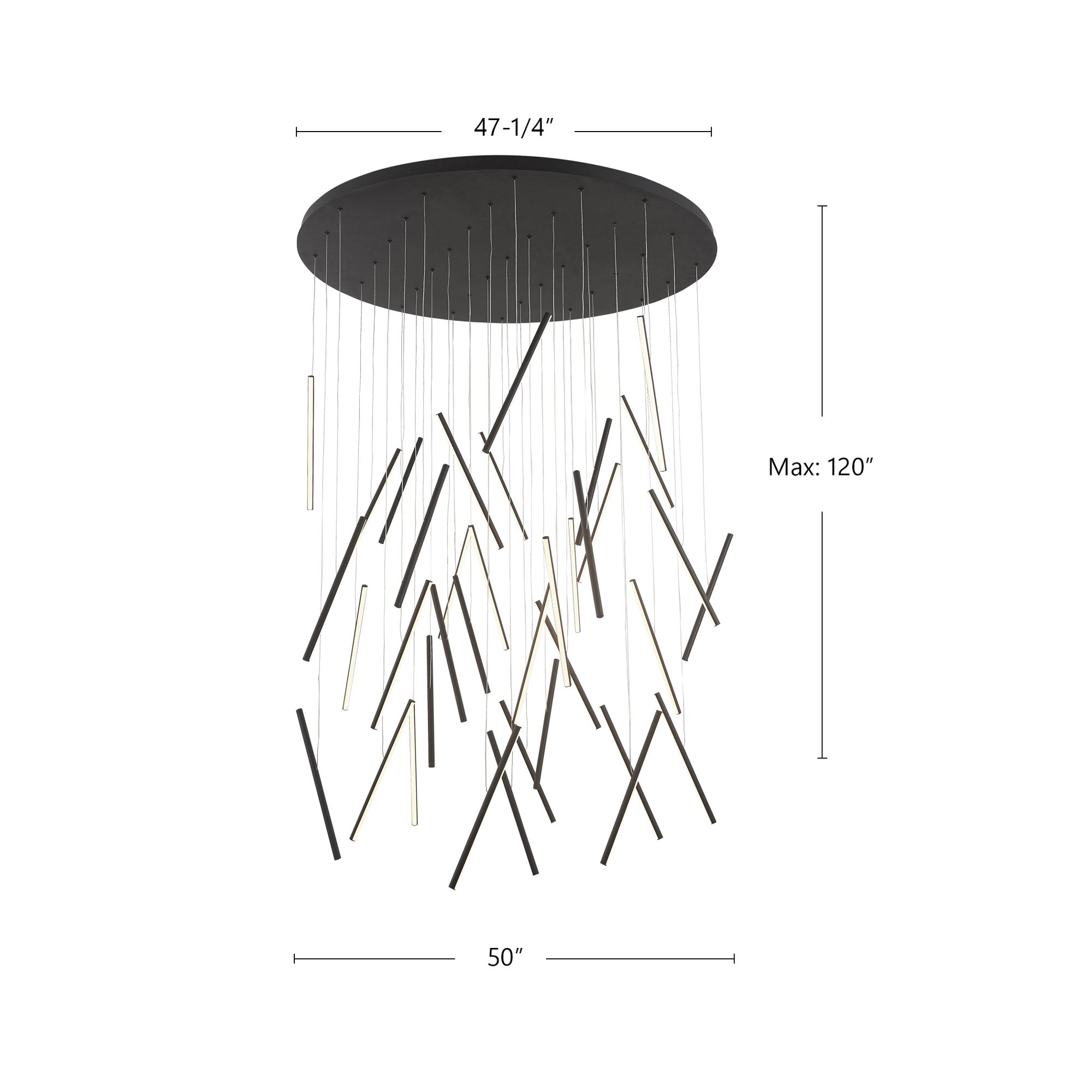 Chopsticks 50-in Chandelier - Euro Living Furniture