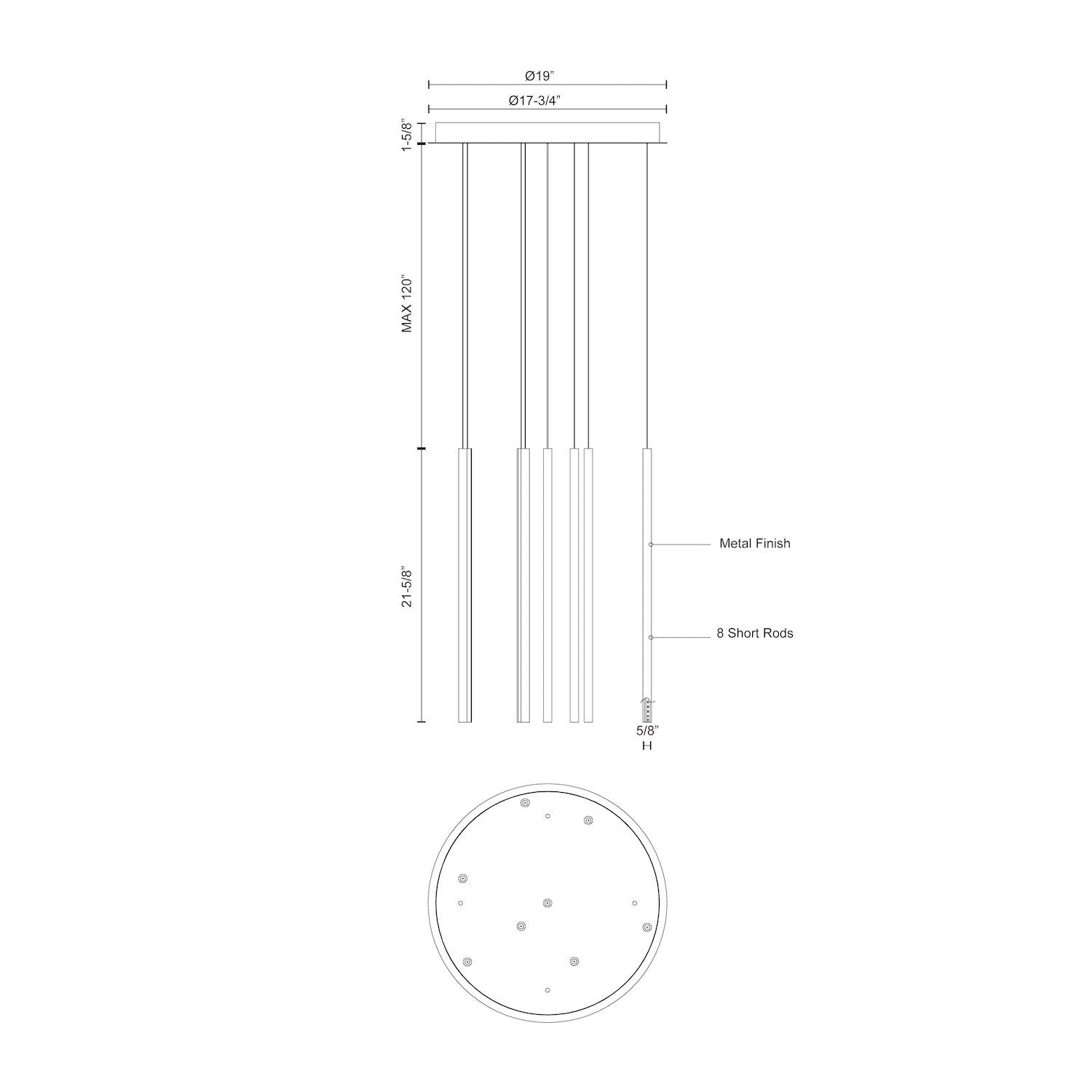 Chopsticks 8 light Chandelier - Euro Living Furniture