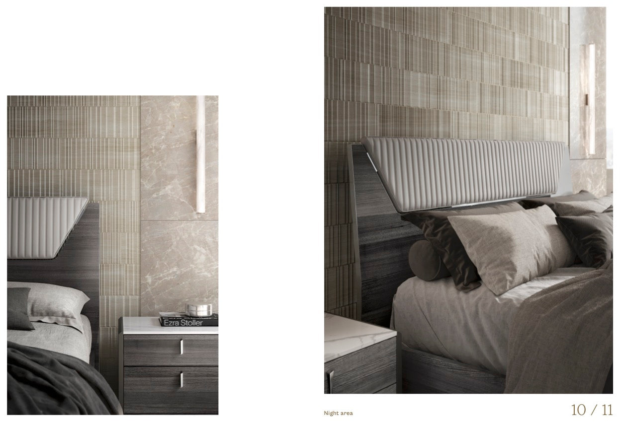 VULCANO Italian Bedroom Collection with Upholstered Headboard - Euro Living Furniture
