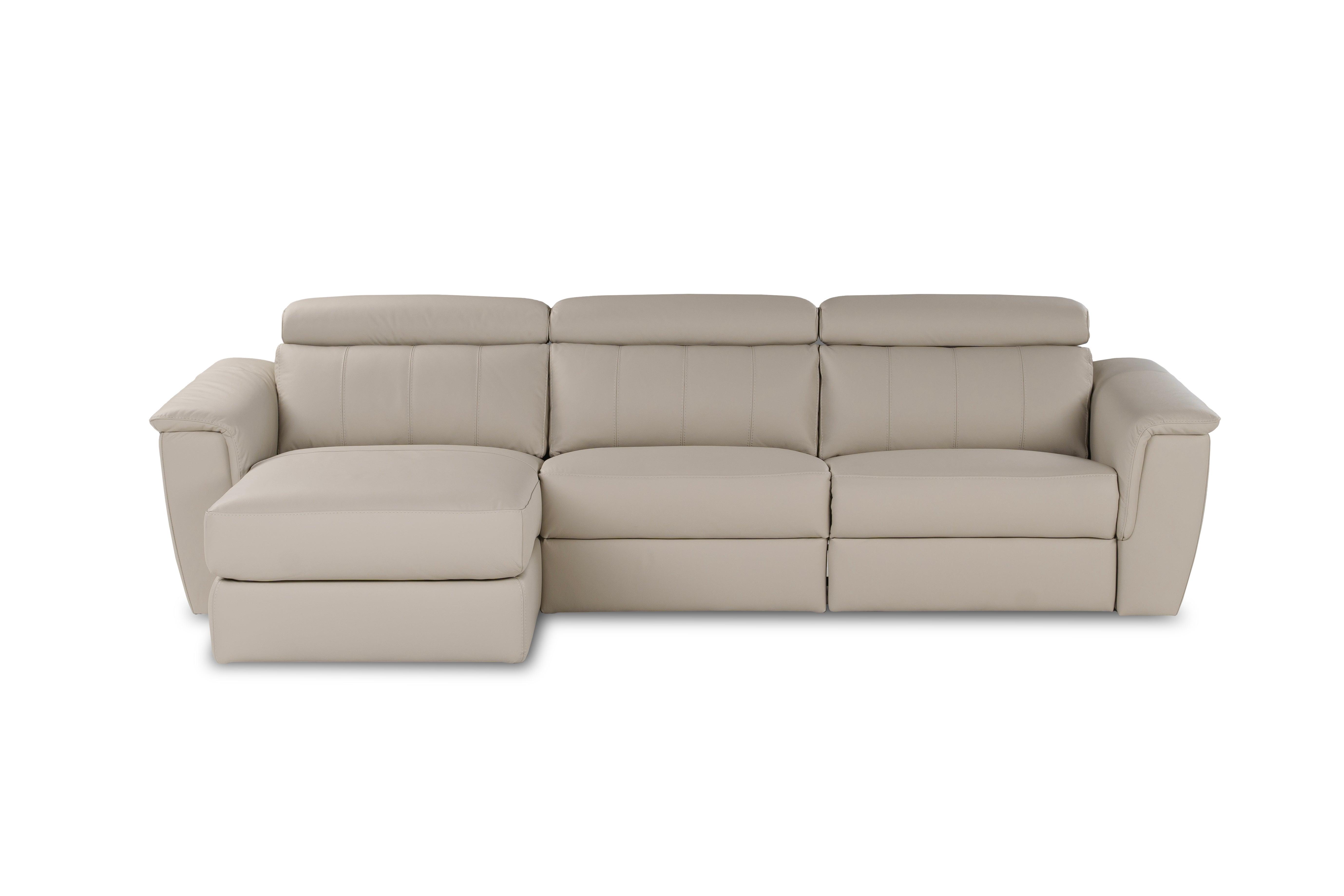 Washington Leather Sectional Lt Grey - Euro Living Furniture