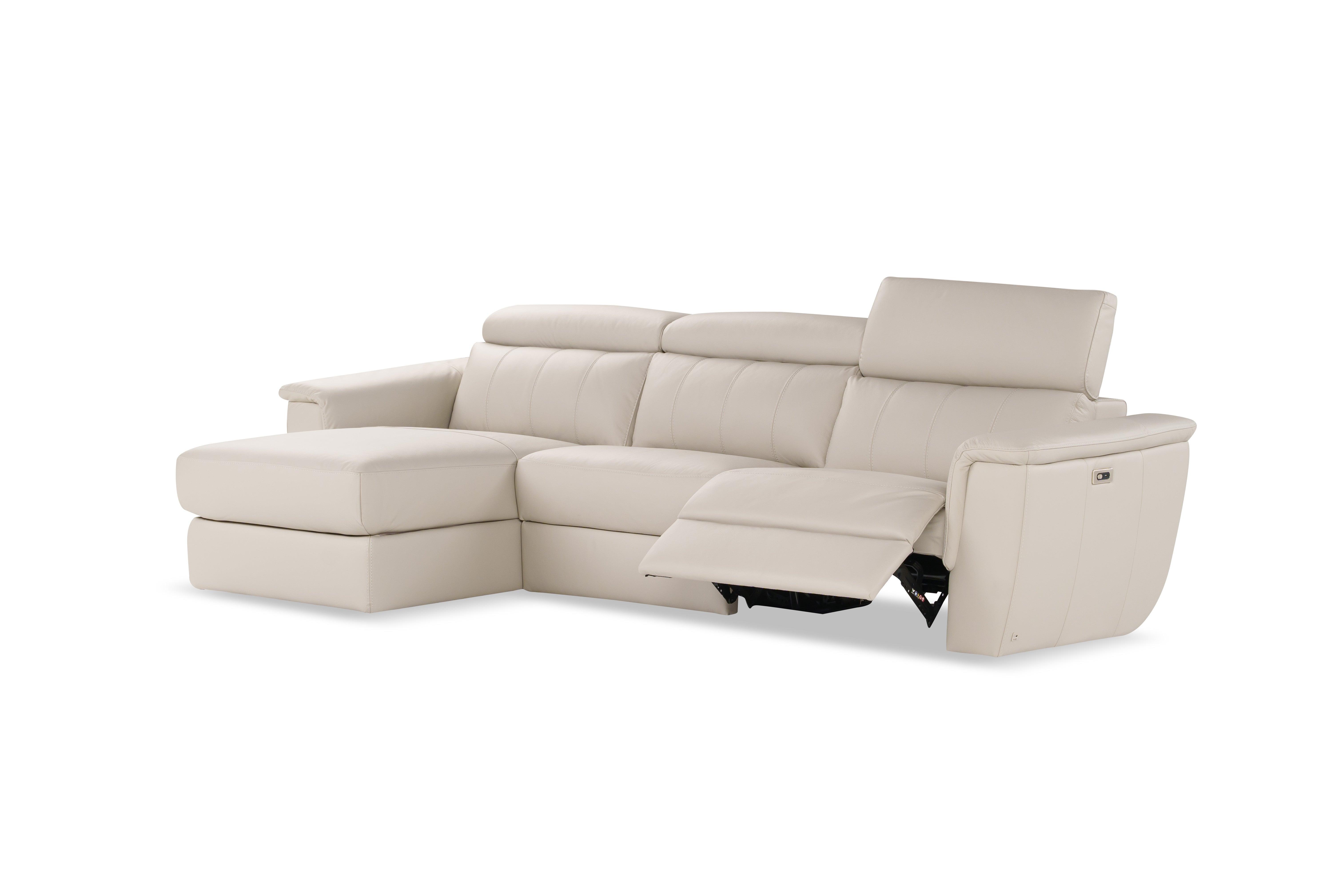 Washington Leather Sectional Lt Grey - Euro Living Furniture