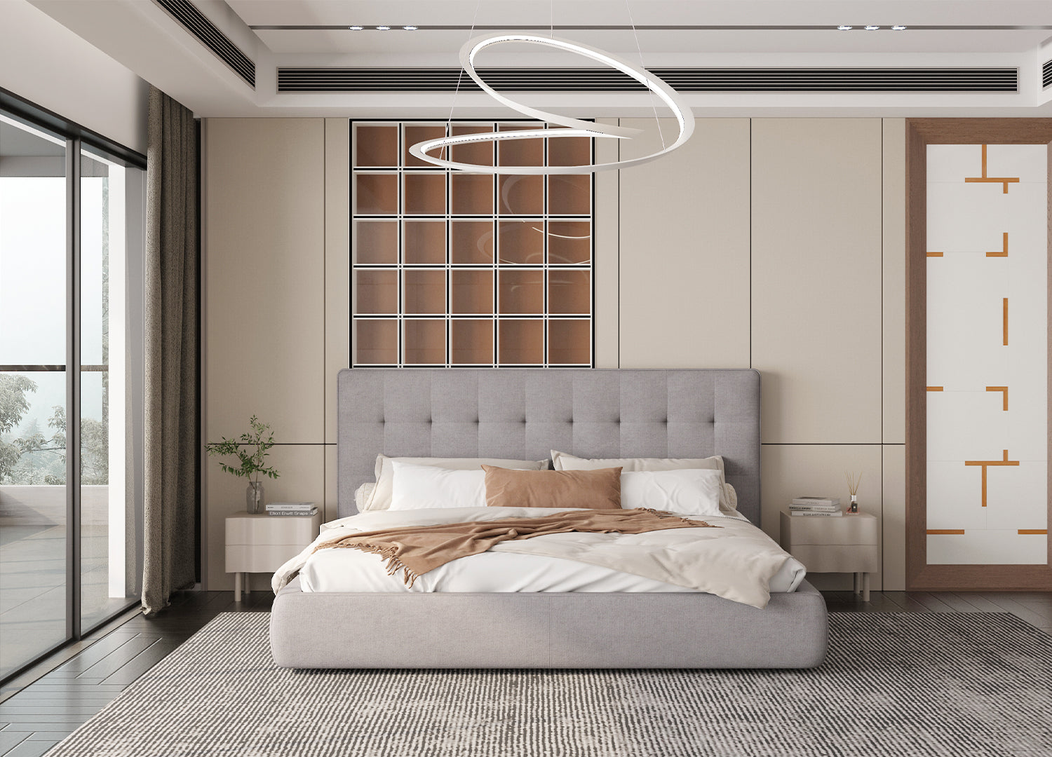 CHESS BED | FABRIC - Euro Living Furniture