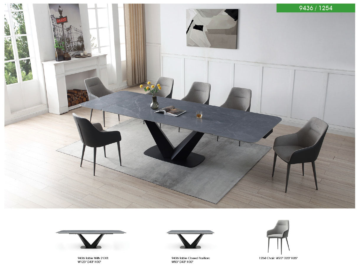Vieno Dining Table 123in - Euro Living Furniture