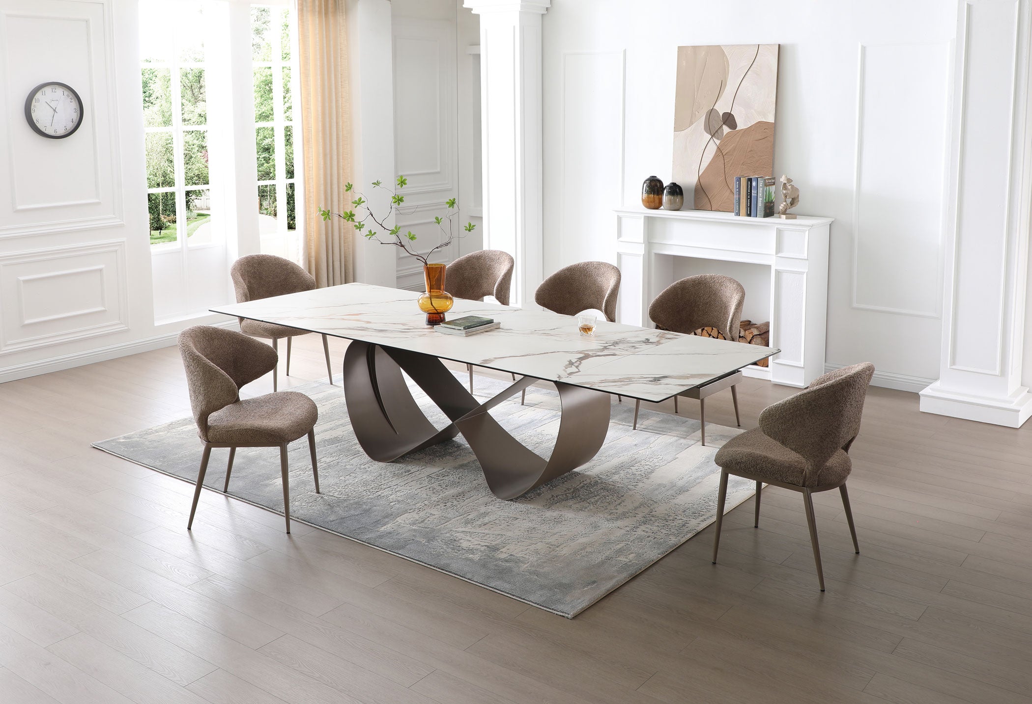 Burk Dining Table 119in - Euro Living Furniture