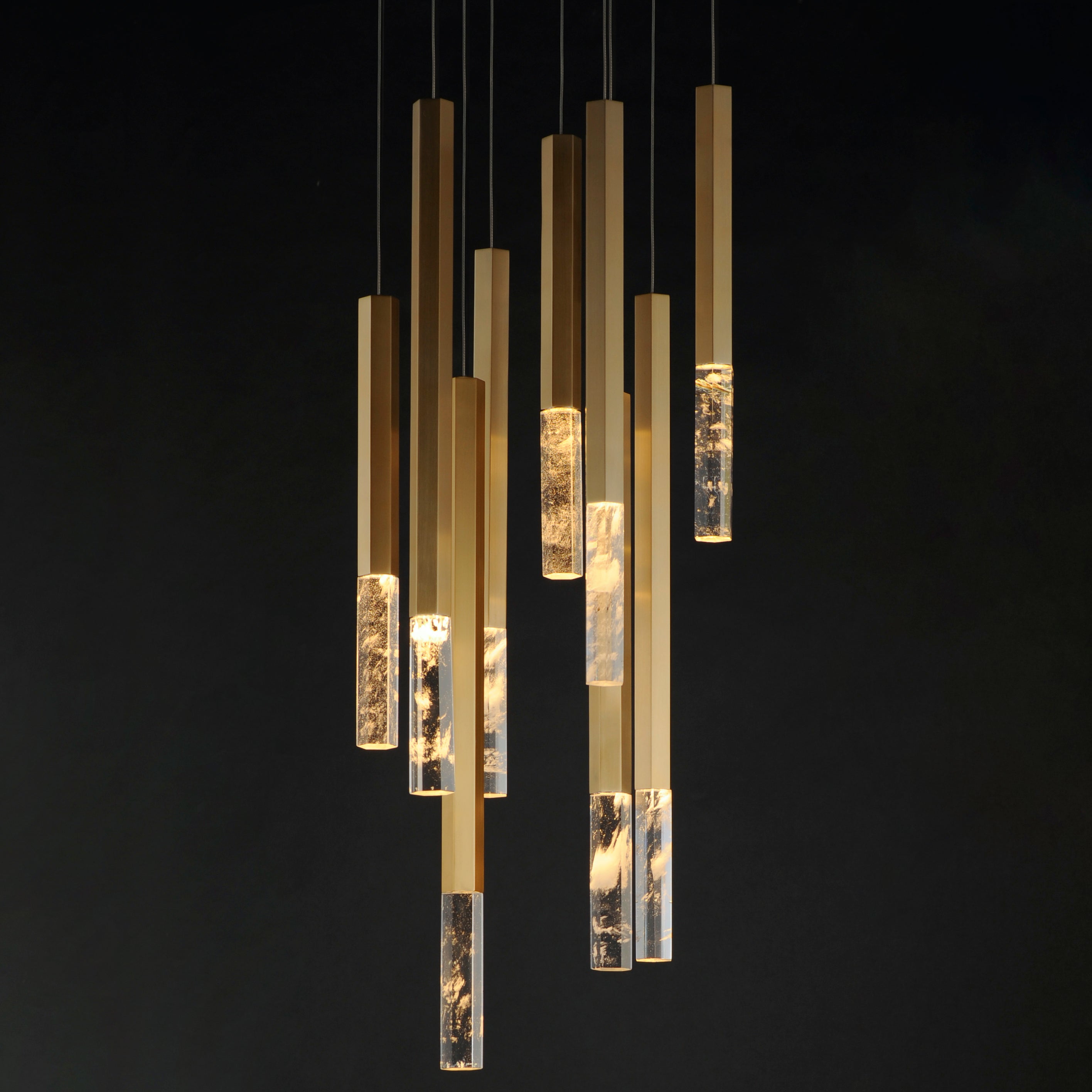 Diana gold Pendant 9 lights - Euro Living Furniture