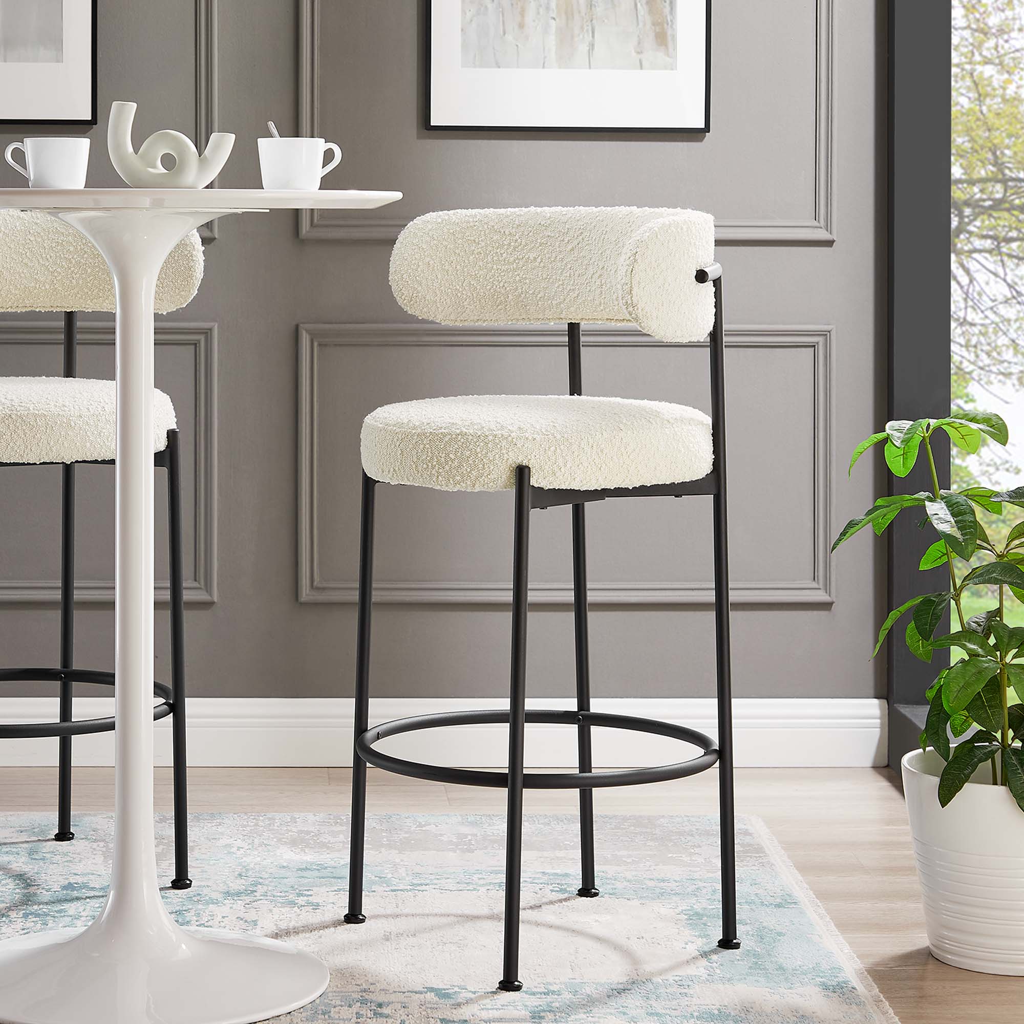 Abbie Boucle Dining Chair Set of 2 - Euro Living Furniture